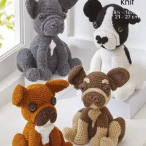 King Cole 9175 Crochet Amigurumi French Bulldog Pattern
