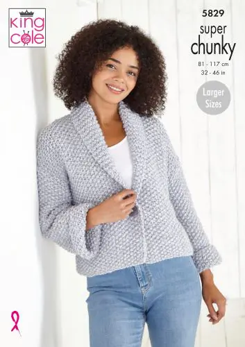 King Cole 5829 Adult Super Chunky Jacket Knitting Pattern