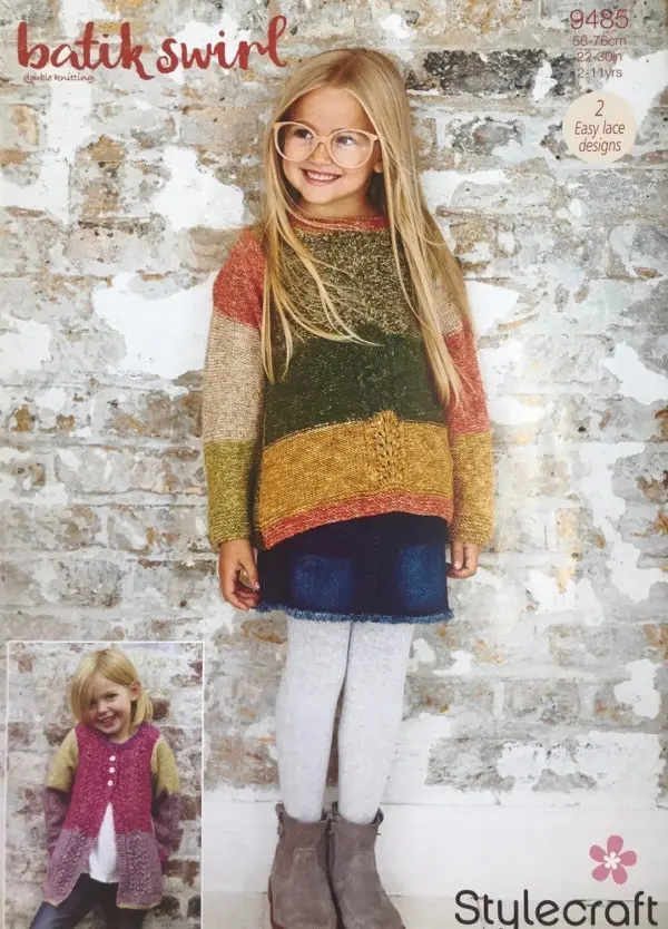 Stylecraft 9485 Child DK Sweater Cardigan Knitting Pattern