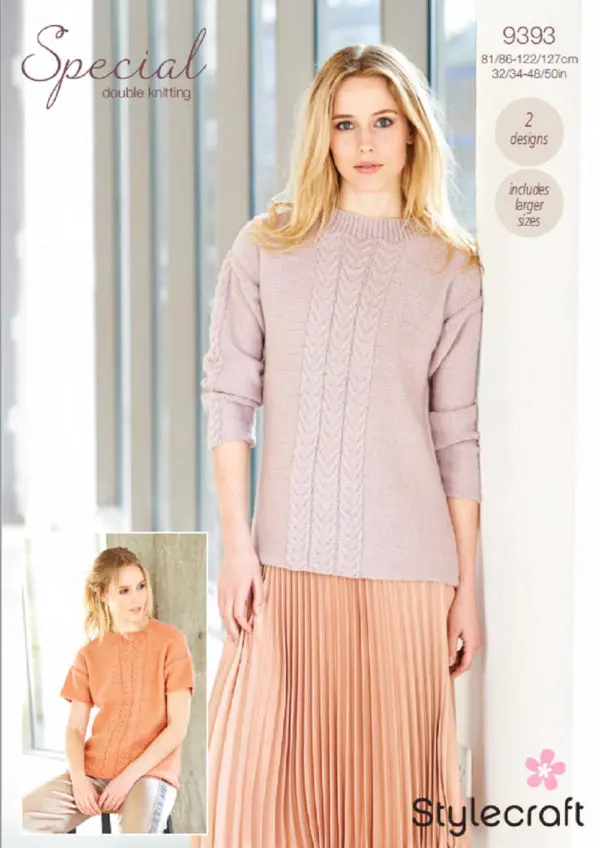 Stylecraft 9393 Sweater Top DK Knitting Pattern