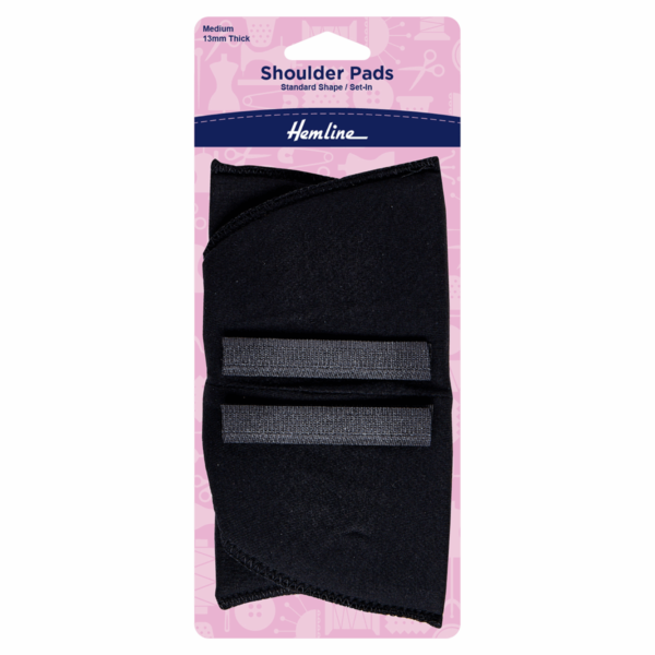 Hemline Shoulder Pads Standard Set-In Black