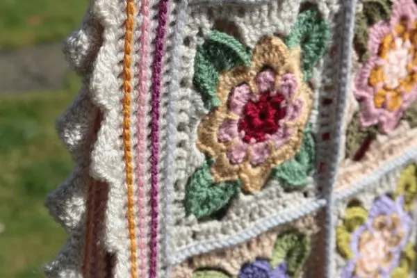 Cherry Heart Faded Painted Roses Crochet Blanket Wool Pack - Image 8