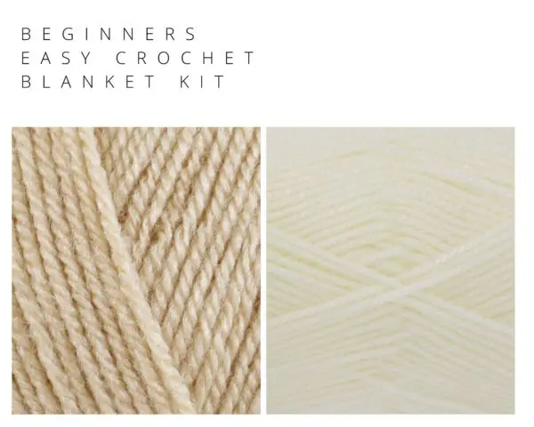 Beginners Easy Crochet Blanket Kit Choice of Colours sand cream