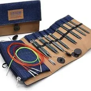 KnitPro Indigo Wood Interchangeable Deluxe Knitting Needle Set