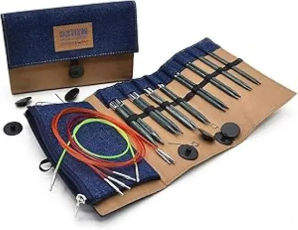 KnitPro Indigo Wood Interchangeable Deluxe Knitting Needle Set