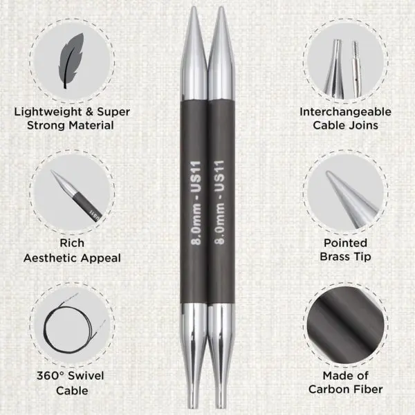KnitPro Karbonz Regal Deluxe Circular Interchangeable Needle Set
