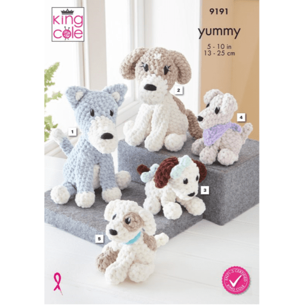 King Cole 9191 Yummy Dogs Puppies Crochet Toy Pattern