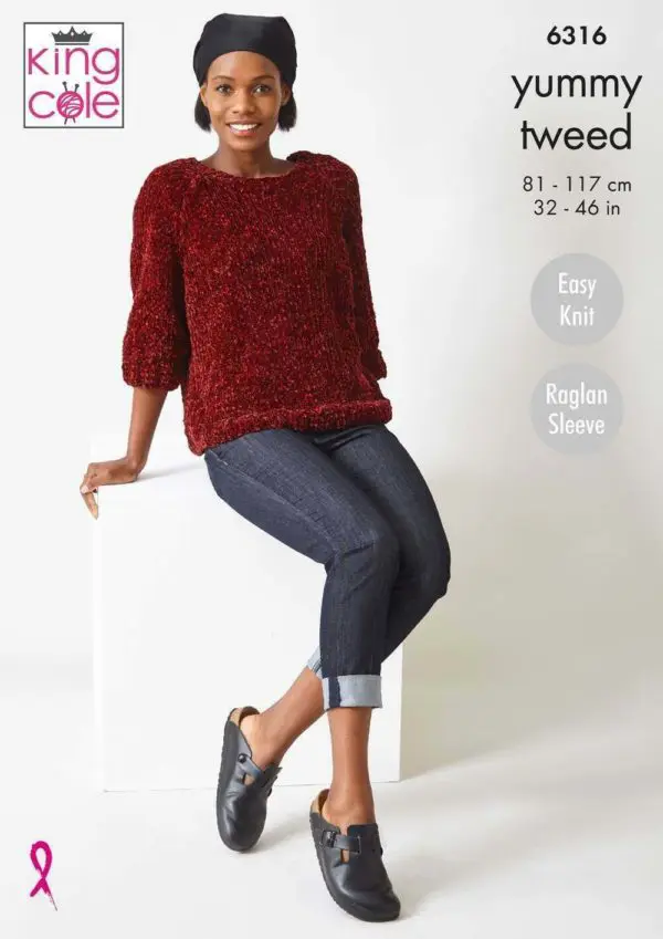 King Cole 6316 Adult Yummy Cardigan Sweater Knitting Pattern