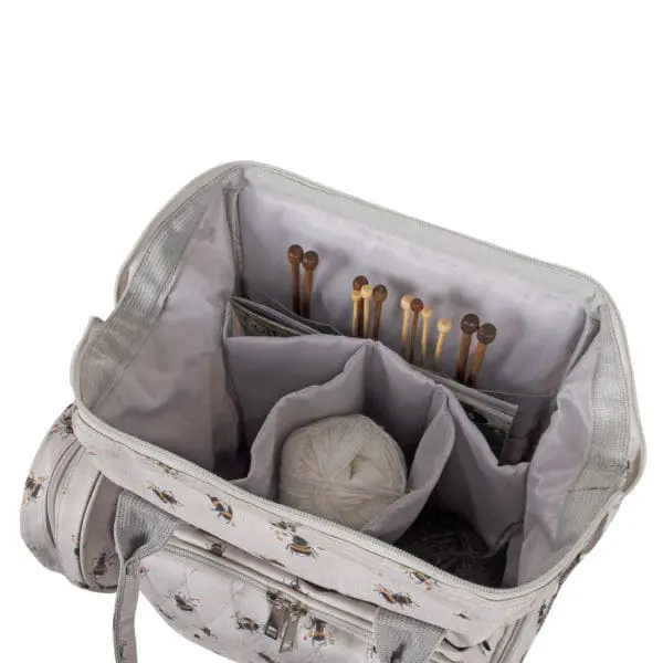 Craft Knitting Crochet Yarn Storage Backpack Bee Design