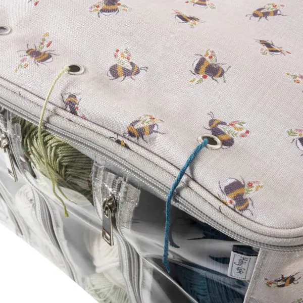 Hobby Gift Knitting Bag with Yarn Storage Bee Design