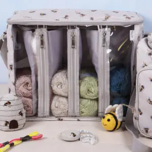 Hobby Gift Knitting Bag with Yarn Storage Bee Design
