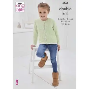 King Cole 6162 Child DK Cardigan Sweater Knitting Pattern