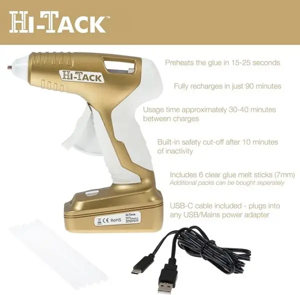 HI-TACK Rechargeable Cordless Glue Gun