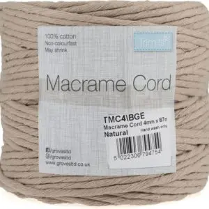 Trimits Macramé Cord Cotton 87m x 4mm 0.5kg