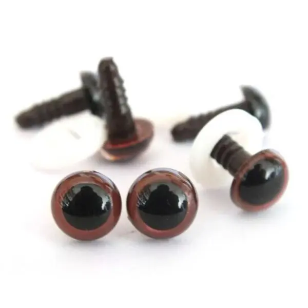 Trimits Brown Toy Safety Eyes 100 Pack All Sizes