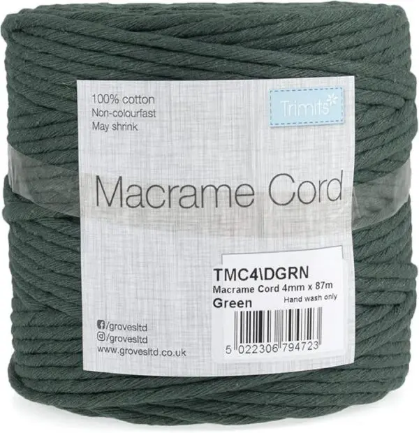 Trimits Macramé Cord Cotton 87m x 4mm 0.5kg
