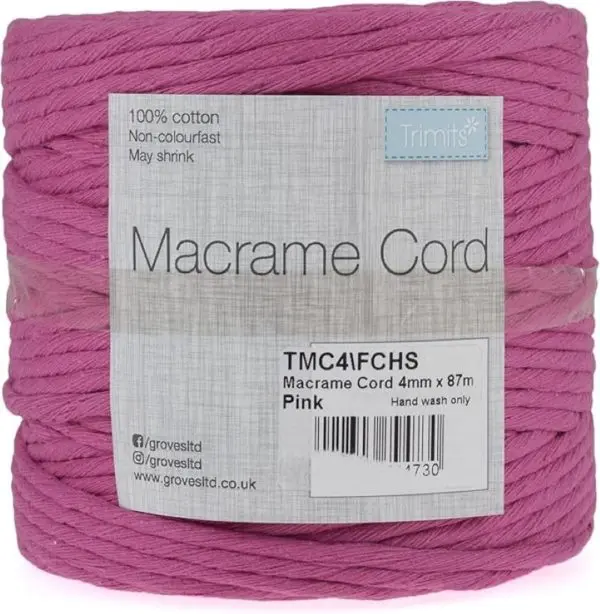 Trimits Macramé Cord Cotton 87m x 4mm 0.5kg
