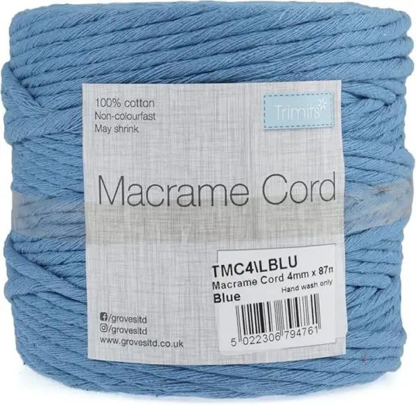 Trimits Macramé Cord Cotton 87m x 4mm 0.5kg