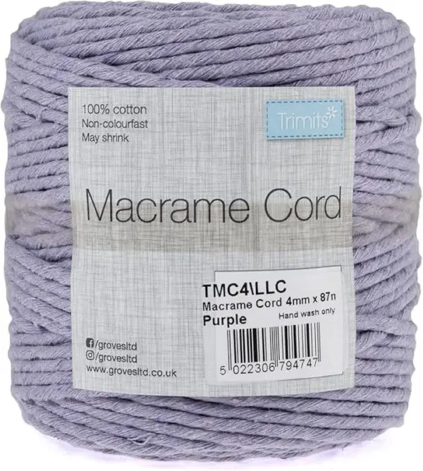 Trimits Macramé Cord Cotton 87m x 4mm 0.5kg