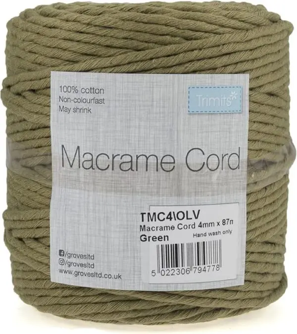 Trimits Macramé Cord Cotton 87m x 4mm 0.5kg