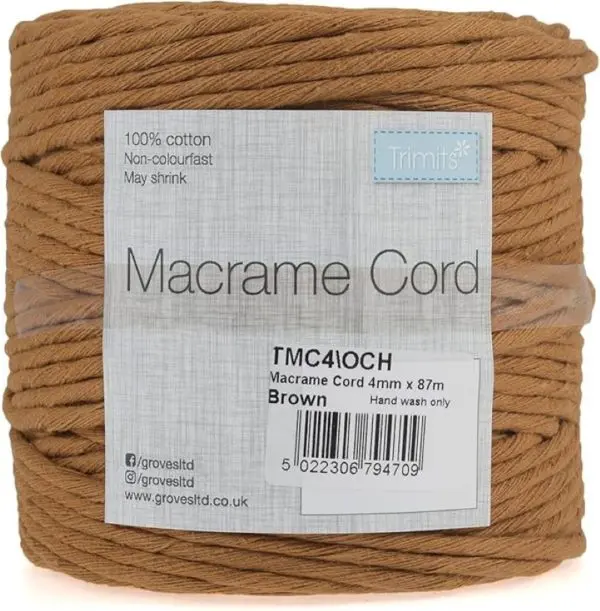 Trimits Macramé Cord Cotton 87m x 4mm 0.5kg