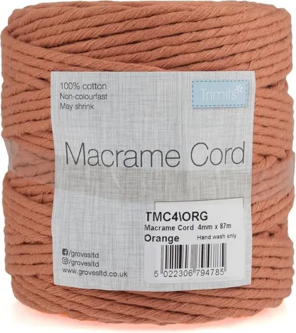 Trimits Macramé Cord Cotton 87m x 4mm 0.5kg