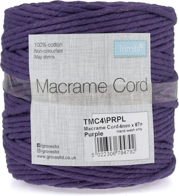 Trimits Macramé Cord Cotton 87m x 4mm 0.5kg