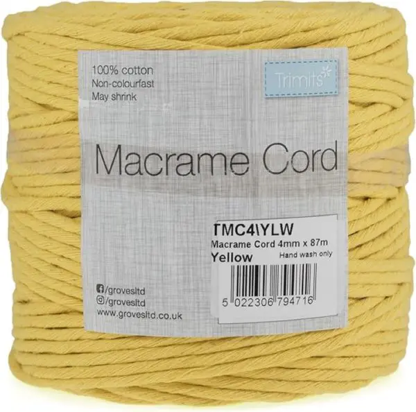 Trimits Macramé Cord Cotton 87m x 4mm 0.5kg