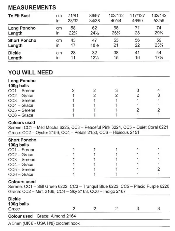 Stylecraft 10169 Adult Aran Poncho Crochet Pattern