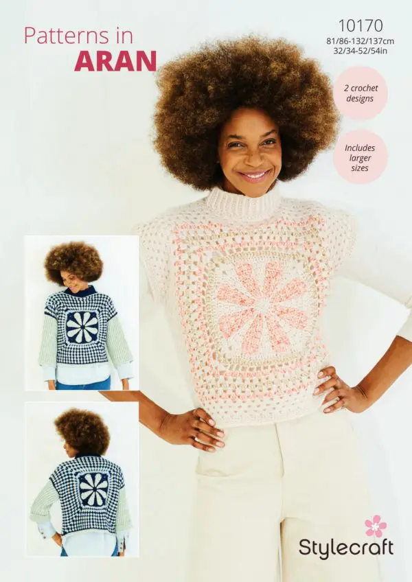Stylecraft 10170 Adult Aran Tank Top Sweater Crochet Pattern