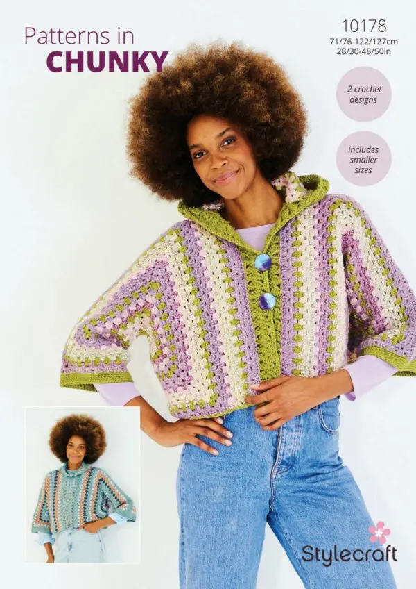 Stylecraft 10178 Chunky Adult Cardigan Sweater Crochet Pattern