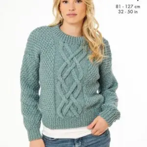King Cole 6405 Ladies Chunky Sweater Waistcoat Knitting Pattern