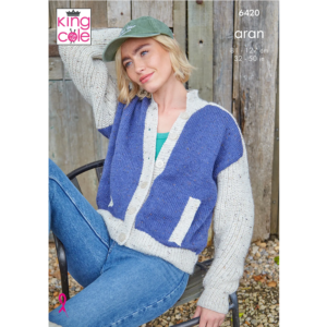 King Cole 6420 Adult Aran Cardigans Knitting Pattern