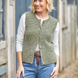 King Cole 6421 Adult Aran Waistcoats Knitting Pattern