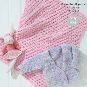 King Cole 6416 Babies Chunky Jacket Cardigan Blanket Knitting Pattern