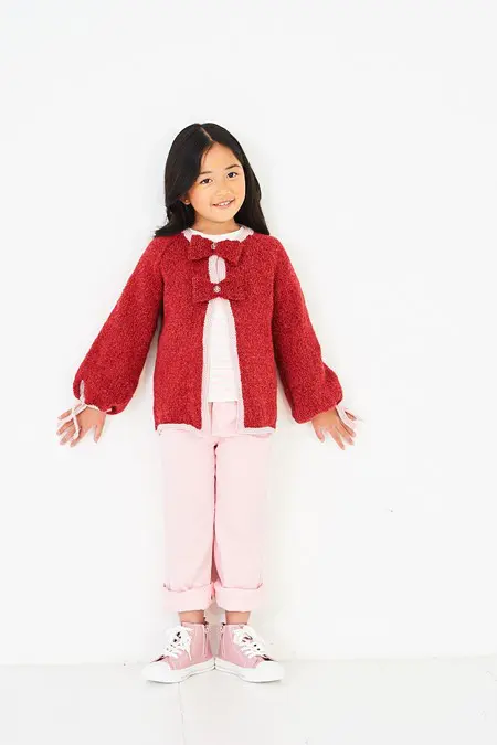 Stylecraft 10224 Childs DK Bow Cardigan Knitting Pattern