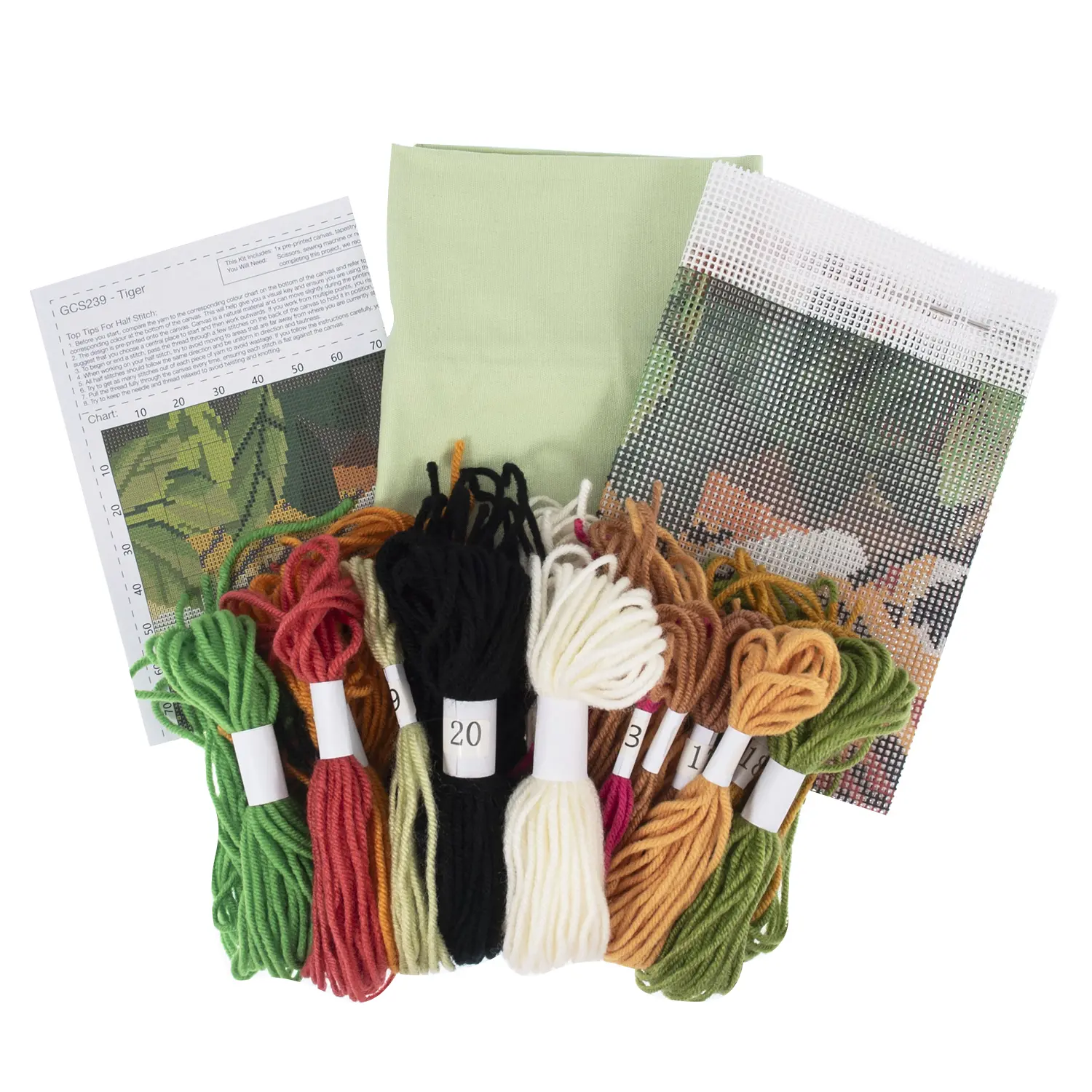 Trimits Tiger Half Stitch Tapestry Cushion Cover Kit