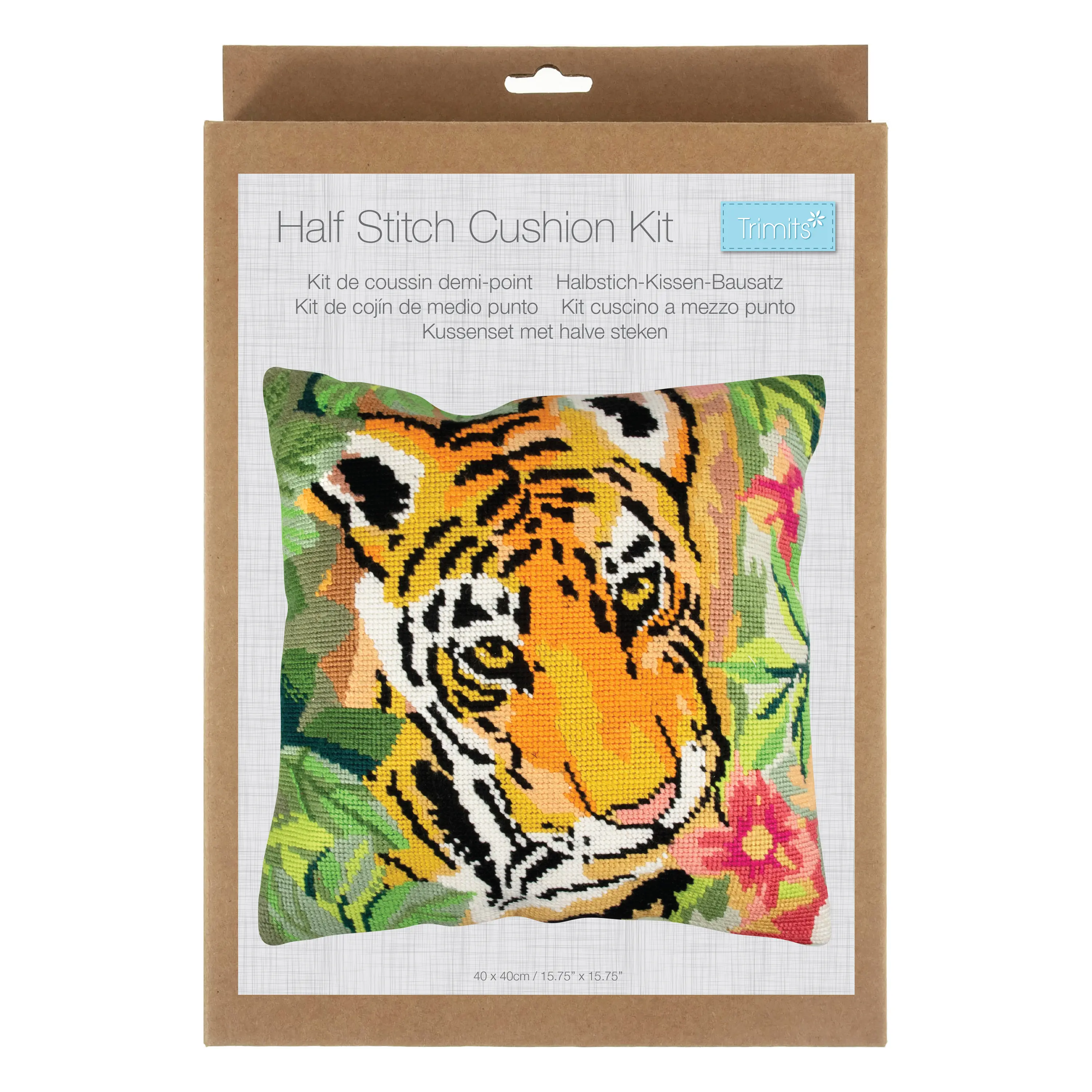 Trimits Tiger Half Stitch Tapestry Cushion Cover Kit