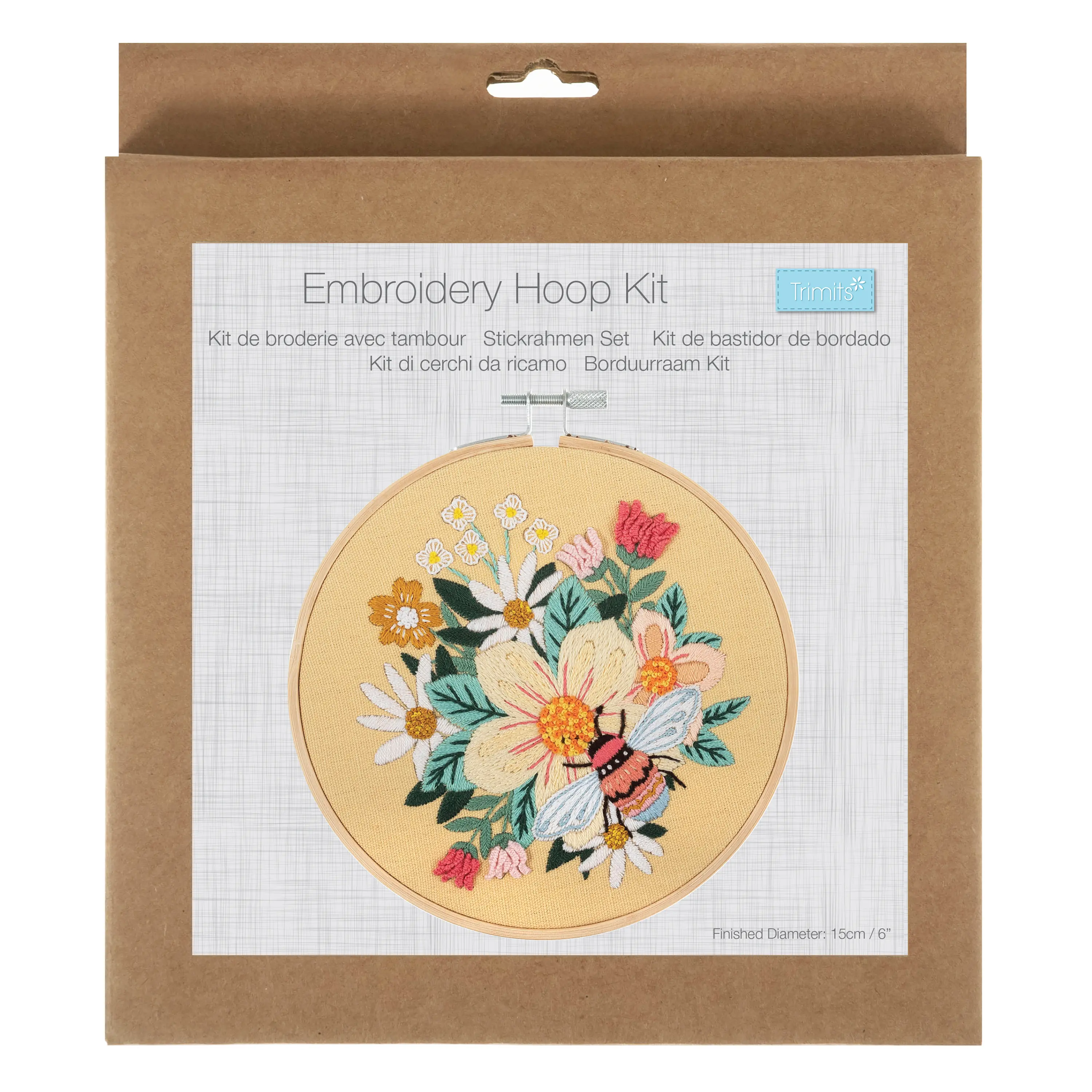 Trimits Buzzy Bee Embroidery Kit with Hoop