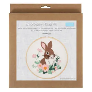 Trimits Embroidery Kit with Hoop – Rabbit Design