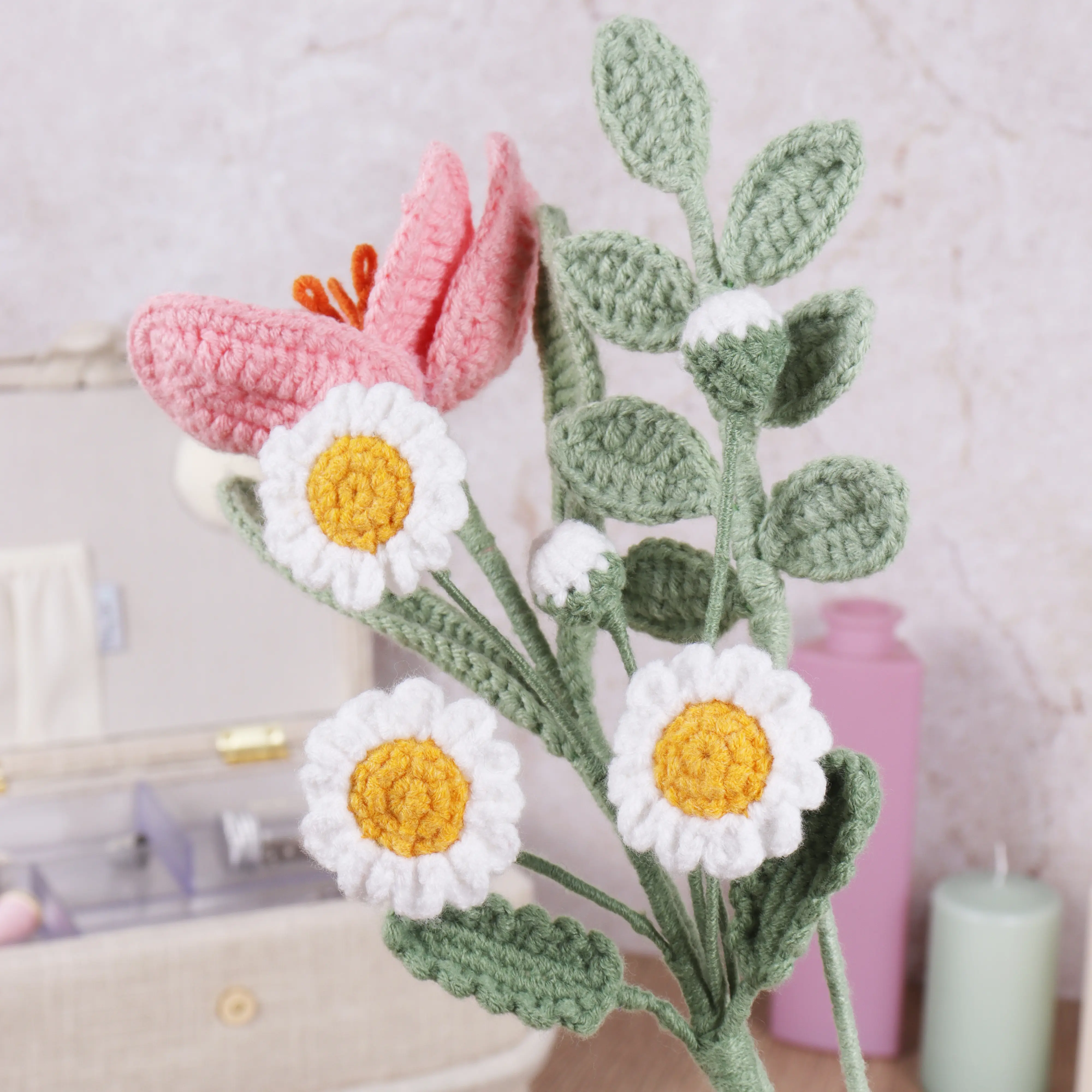 trimits crochet kit floral bloom