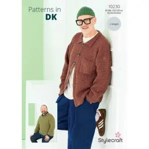 Stylecraft 10230 Mens DK Sweater Cardigan Knitting Pattern