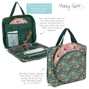 Hobby Gift Project & Craft Bag with Embroidery Hoop Storage