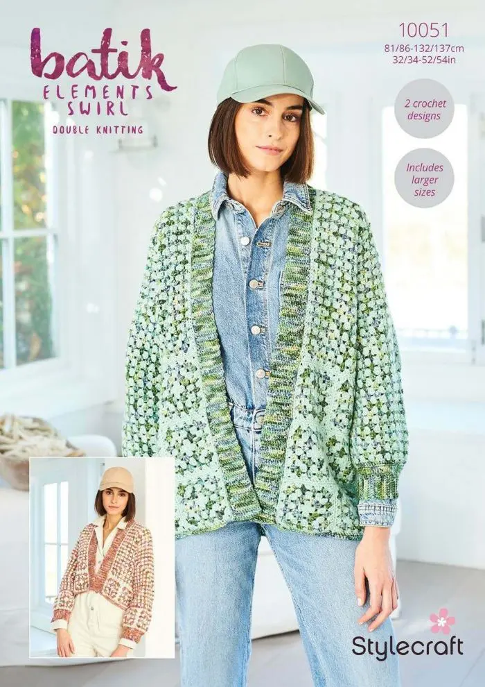 Stylecraft 10051 Adult Hexi Cardigan Crochet Pattern