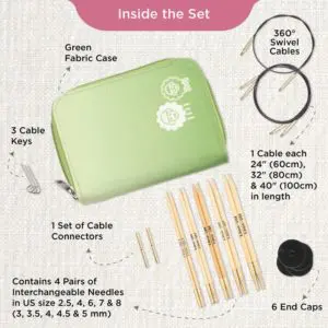 KnitPro Interchangeable Circular Needle Bamboo Starter Set