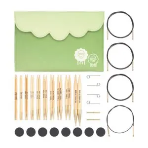 KnitPro Interchangeable Bamboo Circular Knitting Needle Set Deluxe