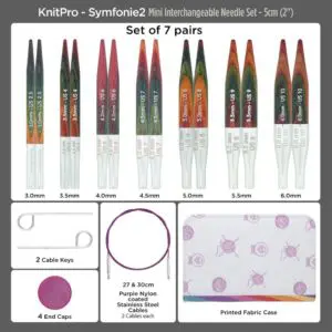 KnitPro Symfonie Mini 2 Interchangeable Circular Knitting Needle Set