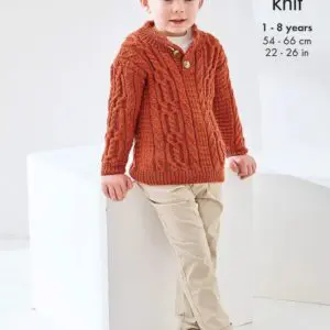 King Cole 6518 Child DK Jacket Sweater Knitting Pattern