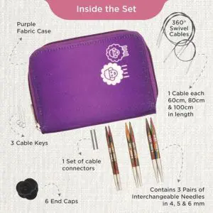 KnitPro Symfonie 2 Starter Set Interchangeable Circular Knitting Needles
