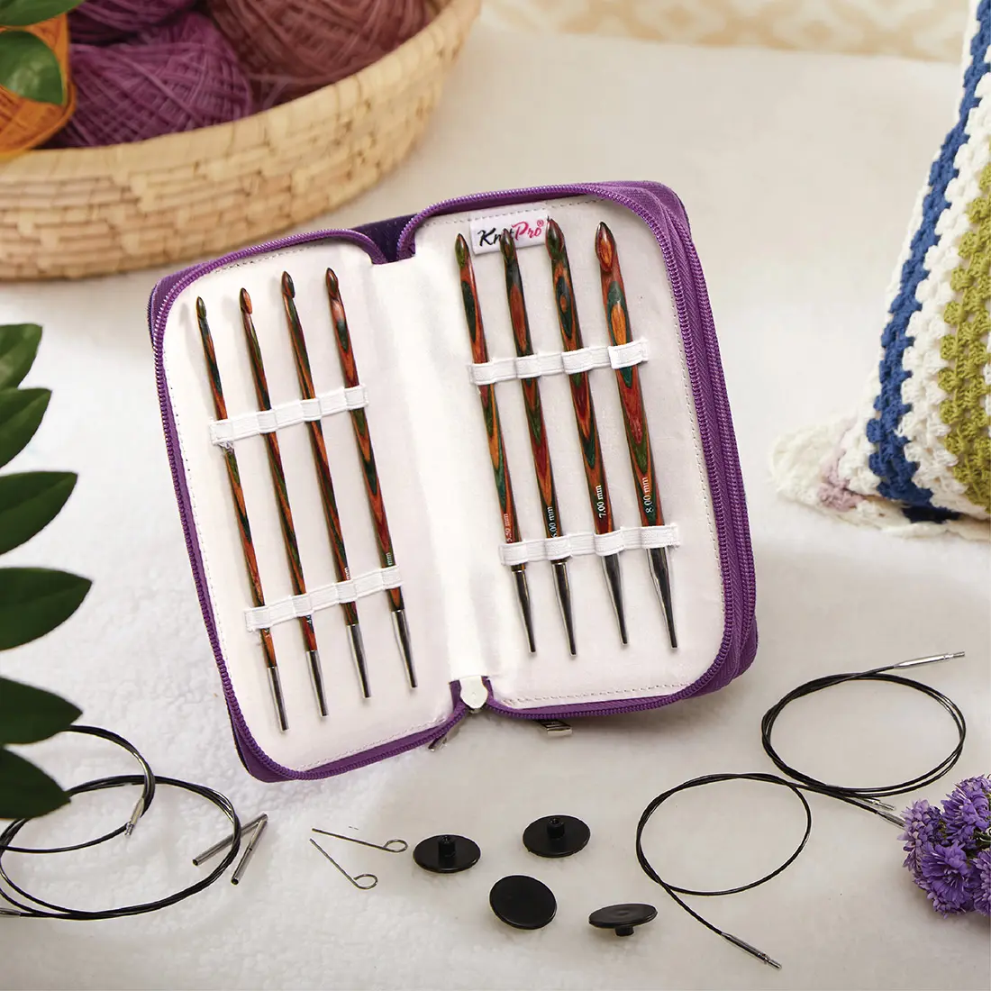 KnitPro Symfonie Interchangeable Tunisian Crochet Hook Set